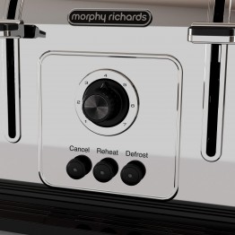 Prajitor de paine Morphy Richards Venture 240133, putere 1800 W, 4 felii, 7 niveluri de prajire, decongelare, functie High Lift, rosu/inox